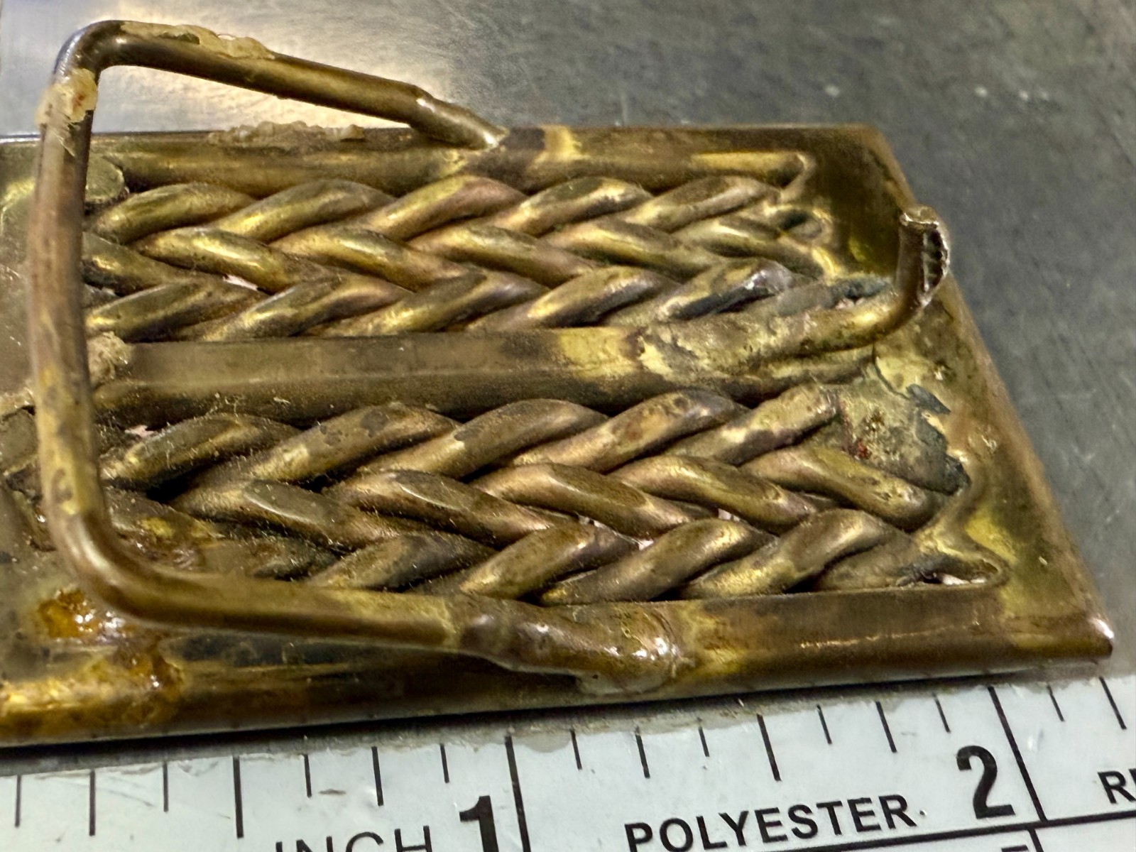 Braided Pattern Artisan Solid Brass Vintage Belt … - image 10