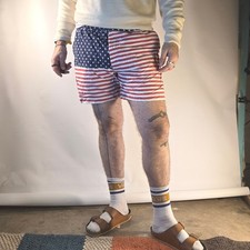 Chubbies Mens Large Chinos Shorts Red White Blue Stars Stripes Mericas USA Flag