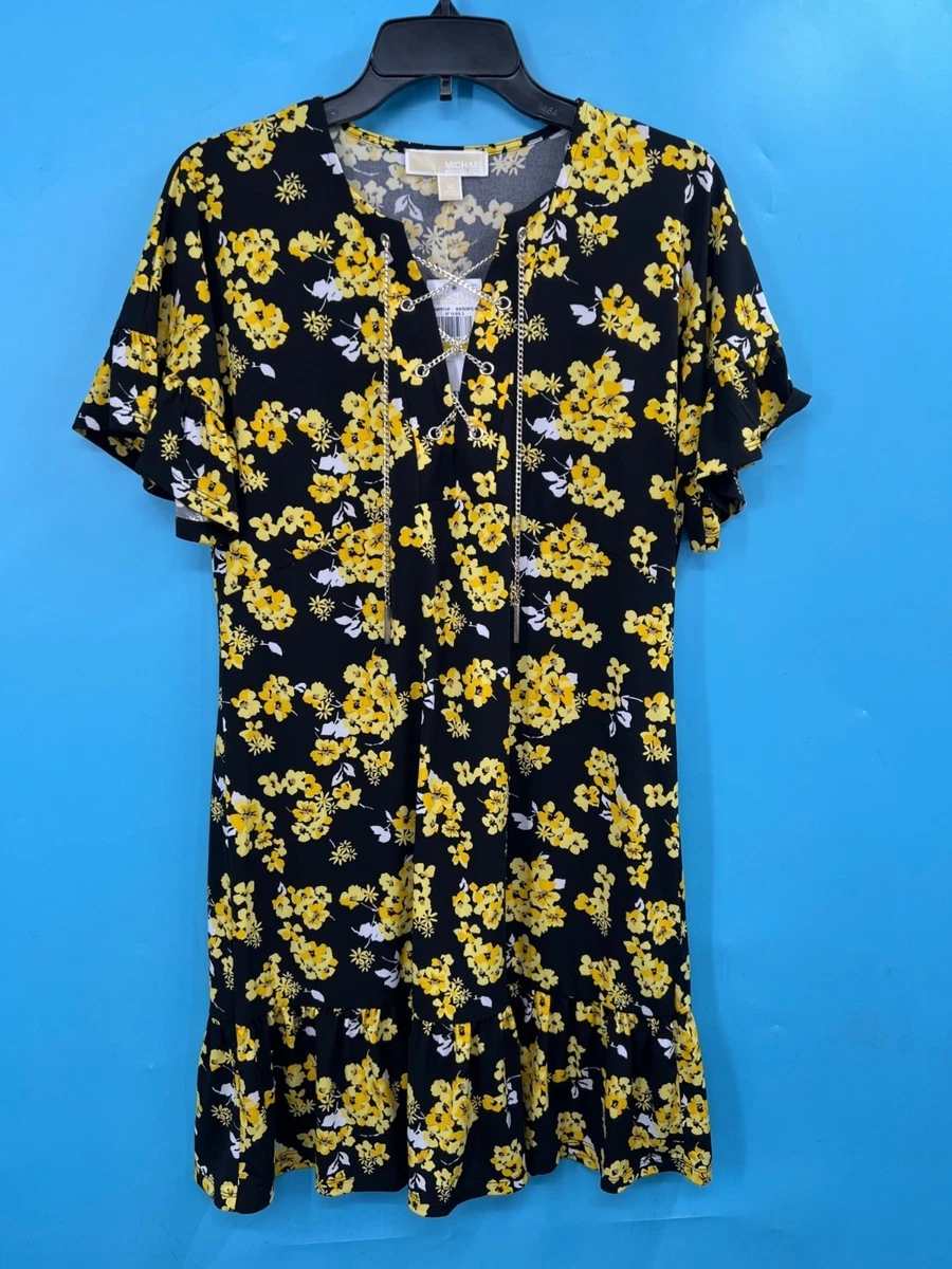 michael michael kors floral embroidered hemp mini dress Michael Kors Floral Embellished Scuba Mini Dress