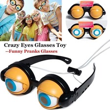 Toy Pranks Adult Kids Funny Glasses Crazy Eyes Props Party Eyewear Crazy Blink