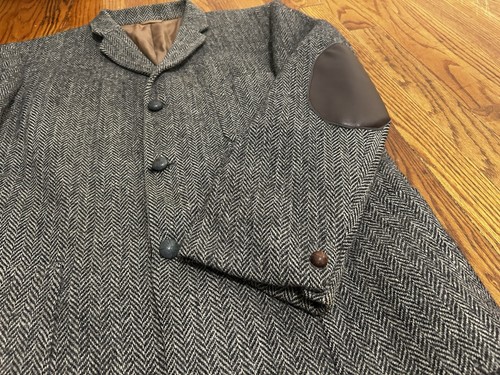 Harris Tweed Vintage Blazer Thick Wool Coat Jacket Alexandre London Mens 44R - Picture 2 of 11