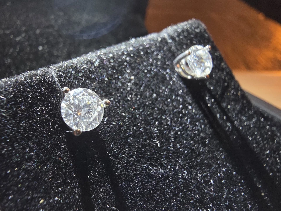 PENDIENTES NATURALES PLATINO DIAMANTE .69ctw - Certificado de autenticidad igi + Recibo + Garantía 💎 Foto 4 de 4