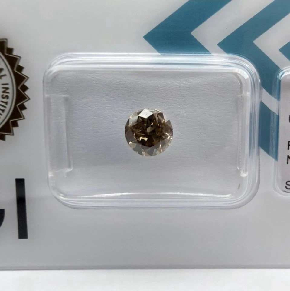 IGI loser Diamant 0,85 ct Fancy Deep Brown Greenish Yellow SI2 Rund 771625556 - Bild 4 von 4