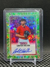 Carter Holton 2025 Leaf Vivid - Green Crystal / Auto - #BA-CH2  #7/8 Braves