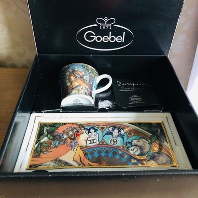Goebel Porzellan Kaffeetasse & Kuchenteller Sternzeichen Alfons Mucha