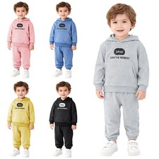 Toddler Baby Hoodie Soft Sweatpants Winter/Fall Sweatsuit Trendy Boy Girls 2pcs