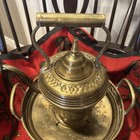 Authentic Vintage Moroccan Brass Hand Washing Basin and Kettle, Two-Handle Basin — photo 2