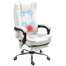 Massage Office Chair, High Back Reclining Desk Chair, White
