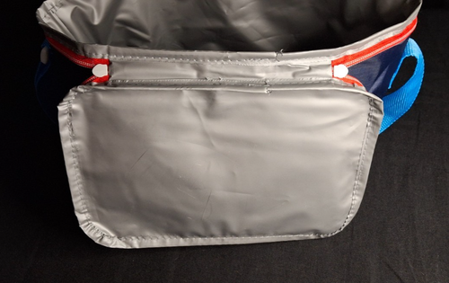 NEW Lowe's Insulated Lunch Bag Blue Logo Zipper Adjustable Strap - Picture 3 of 6