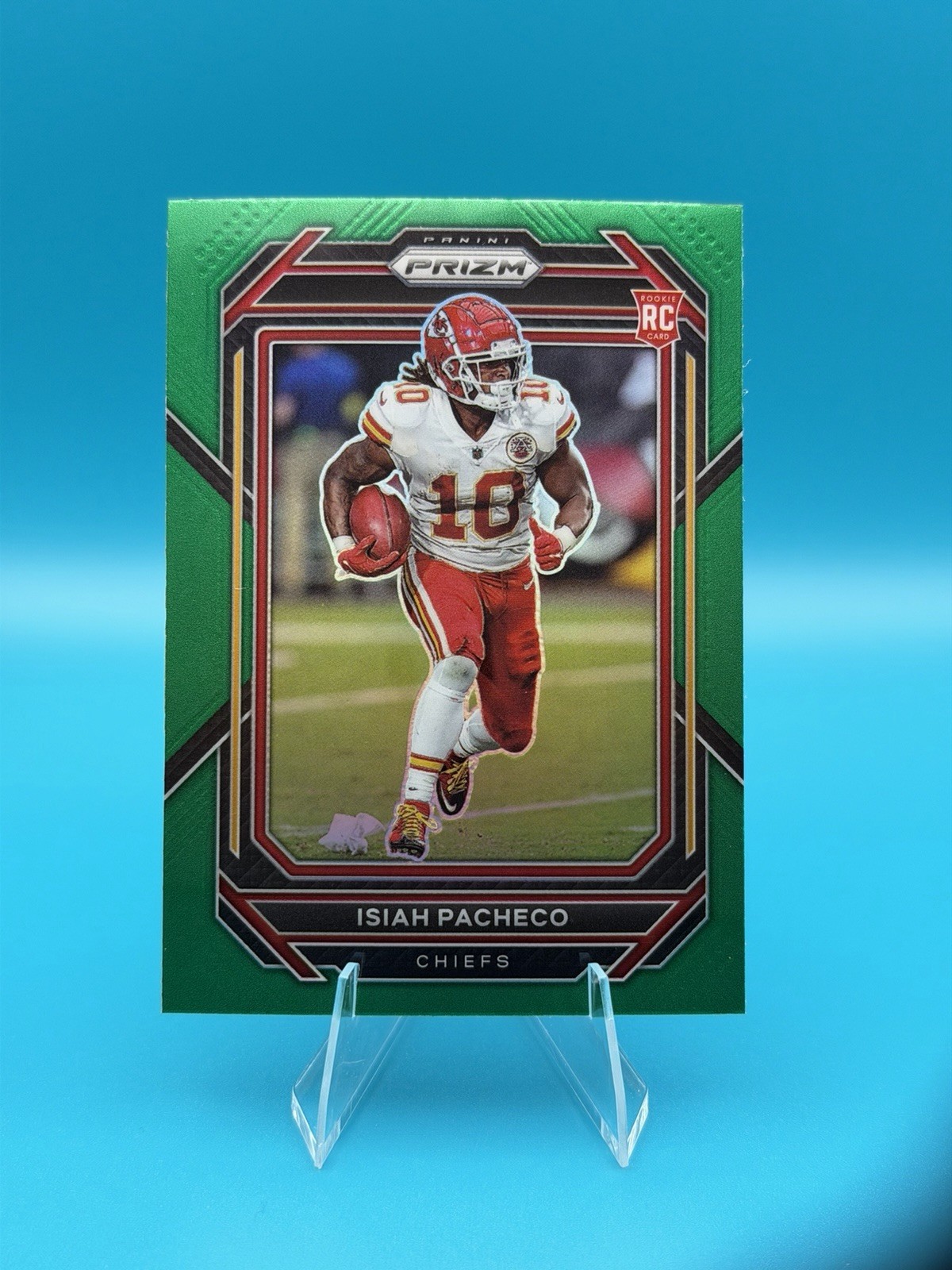 2022 Panini Prizm Rookies Isiah Pacheco #352 (RC) Green Prizm KC Chiefs