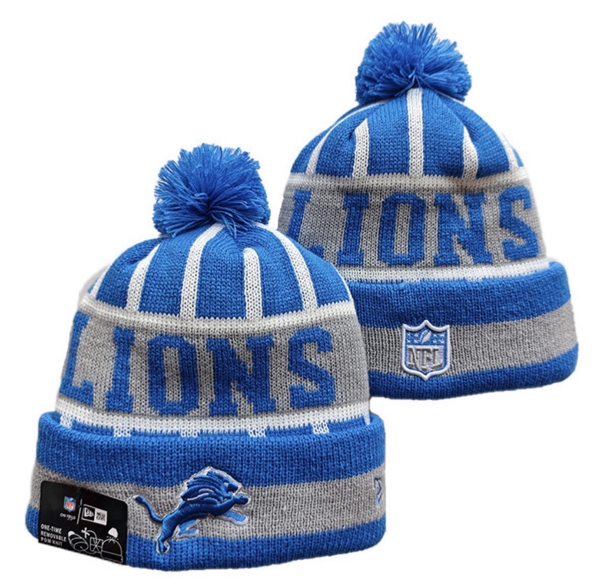 Detroit Lions Winter Knit Hat Thermal Fleece Lined Beanie 