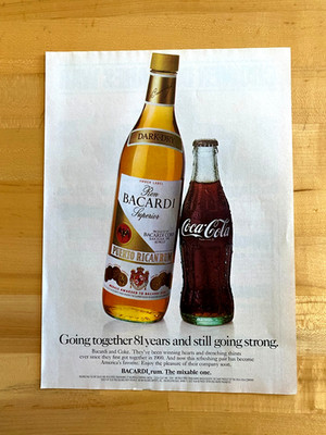 1981 Print Ad Bacardi Rum Coca-Cola