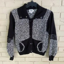 Vintage Fia Italia Handloomed Cardigan Sweater Art To Wear Artsy Womens M 80s