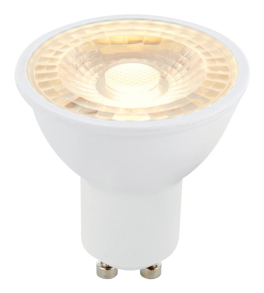 White 8w SMD LED GU10 Bulb 3000K Dimmable 800lm 60° Beam Saxby 103026