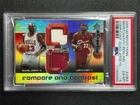 MICHAEL JORDAN LEBRON JAMES KOBE BRYANT PSA 2005 UD REFLECTIONS QUAD JERSEY /50