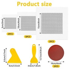 16 Pcs Wall Repair Patch Kit 2/4/6 Inch Plasterboard Patches with 2 Scraper, 2 S