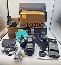Nikon D3300 DSLR Camera with AF-S DX 18-55mm / 55-200mm Lens Bundle - Boxed