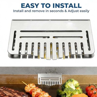 Durable Sturdy Rust-Proof Heavy-Duty Lightweight Polished Grill Drip Tray Shield