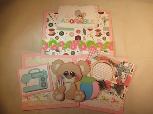 SEW ADORABLE  3D PAPER PIECING  SCRAPBOOK PAGE MAT SET