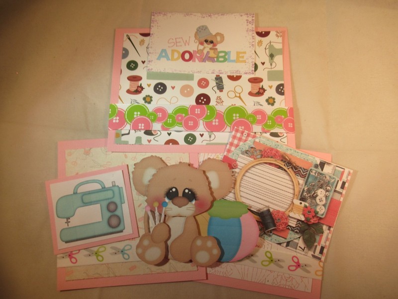 SEW ADORABLE  3D PAPER PIECING  SCRAPBOOK PAGE MAT SET