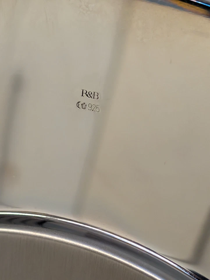 Robbe & Berking Platzteller Alt-Faden 925er Silber Halbmond Krone 703 Gramm - Bild 4 von 4