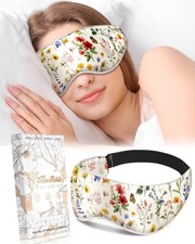 Silk Weighted Eye Mask - Microwave Eye Mask Heat and Cold Warm Compress for S...