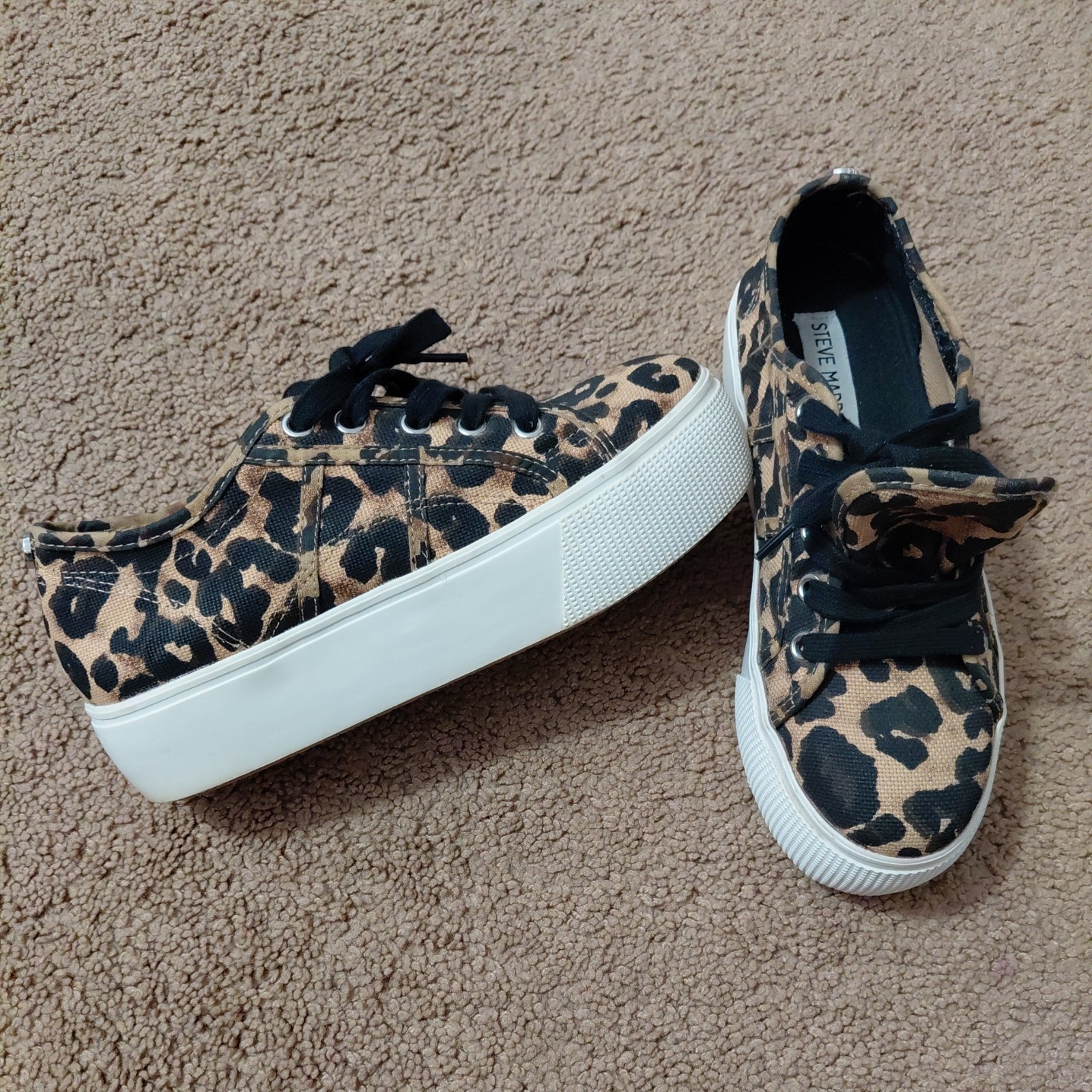 Steve Madden Emmi Leopard Print Platform Sneakers… - image 1