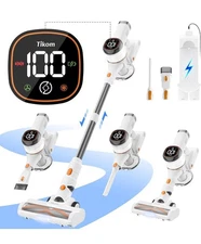 Tikom Cordless Home Vacuum Cleaner, 40000 Pa/450 W with LED Touchscreen NEW