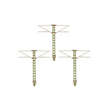 Spur TT Oberleitung zweigleisig Mast 7m 3er p...