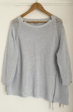 Wrap London Hellblau 100% Baumwolle Pullover Pulli UK 22 EU 50 Brandneu Etikett