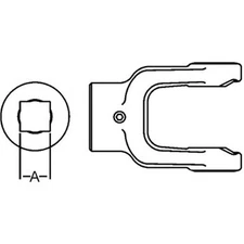 A-804-3518-AI Square Bore Implement Yoke (w/ Set Screw)
