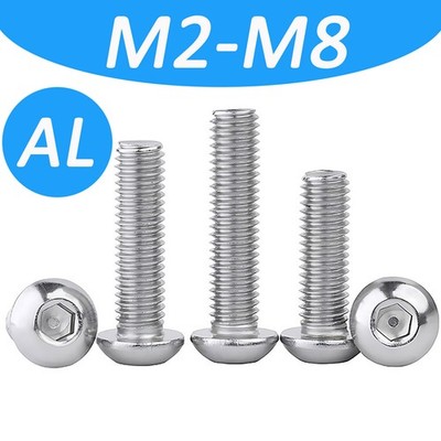Alu Linsenkopfschraube Innensechskant ISO 7380 6063 Aluminium M3 M4 M5 M6 Leicht