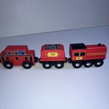 Melissa  Doug Wooden Train Set 241 Express Train 3 Piece Lot YK20135 