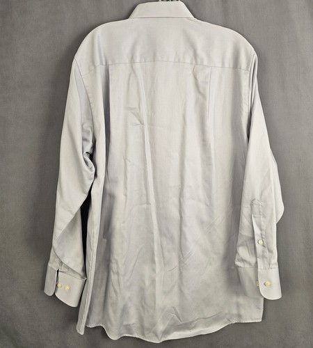 Camisa de vestir Geoffrey Beene para hombre gris satén sin arrugas M 15,5 manga larga - Imagen 2 de 12