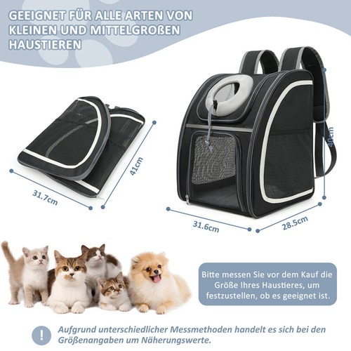 Haustier Rucksack Hunderucksack Tiertragetasche Tragetasche Hunde Katzenrucksack - Bild 7 von 16