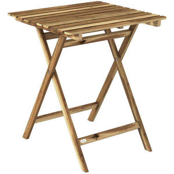Mesa de Centro Exterior Plegable Madera Mesa de Jardín para Patio Balcón Madera Natural
