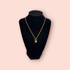 DISNEY NAPIER Vintage Mickey Mouse Necklace Enamel Gold Tone Signed RARE