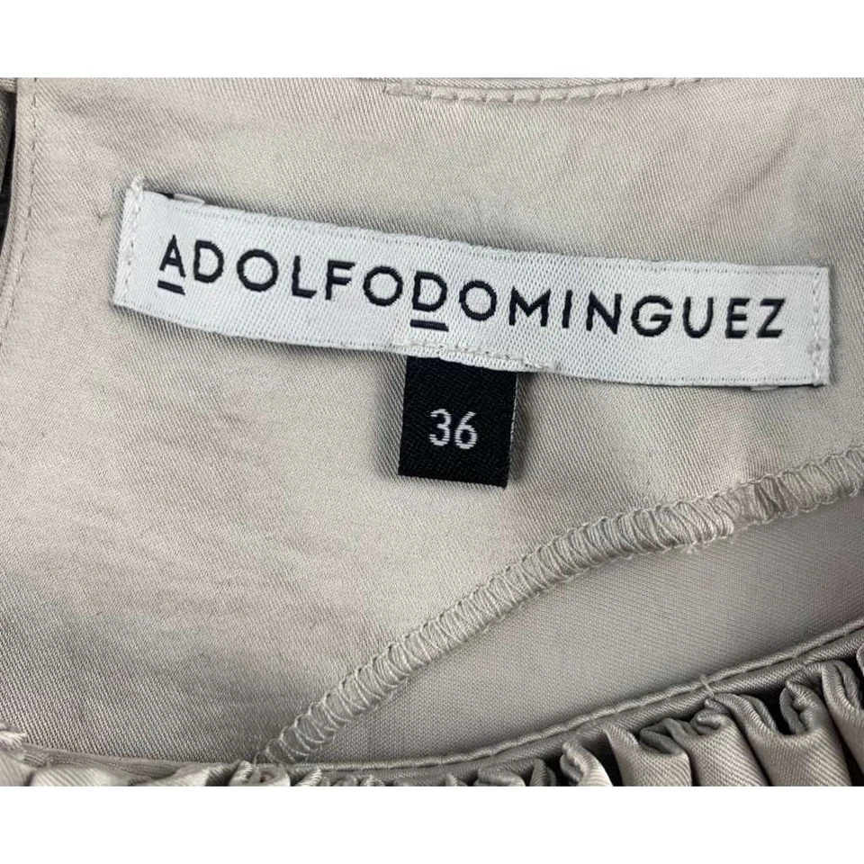 Blusa para mujer Adolfo Dominguez 36 gris acanalada manga larga cuello redondo puños con botones Foto 3 de 4