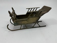 Antique Vintage Cast Metal Miniature Sleigh Ornate Spindle Back Decorative Toy