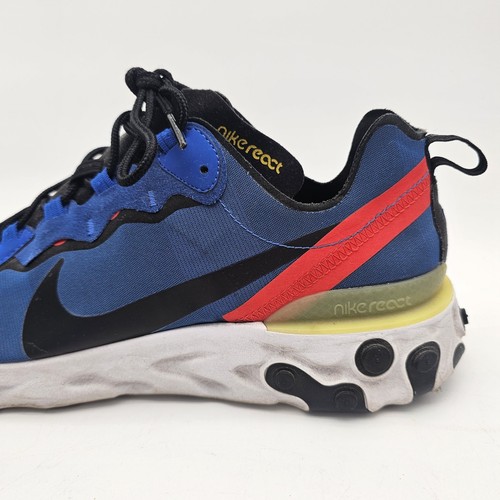 Size 12 Nike React Element 55 Game Royal Preowned BQ6166-403 Used - Picture 6 of 19