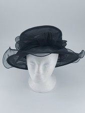 Elegant M&S Ladies Black Sheer Mesh Hat Formal Races Weddings