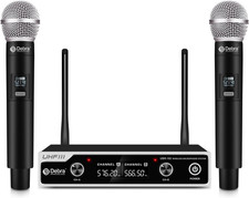 UHF UBR-102 Microfono Senza Fili Con Doppio Microfono Cordless Portatile, Portat
