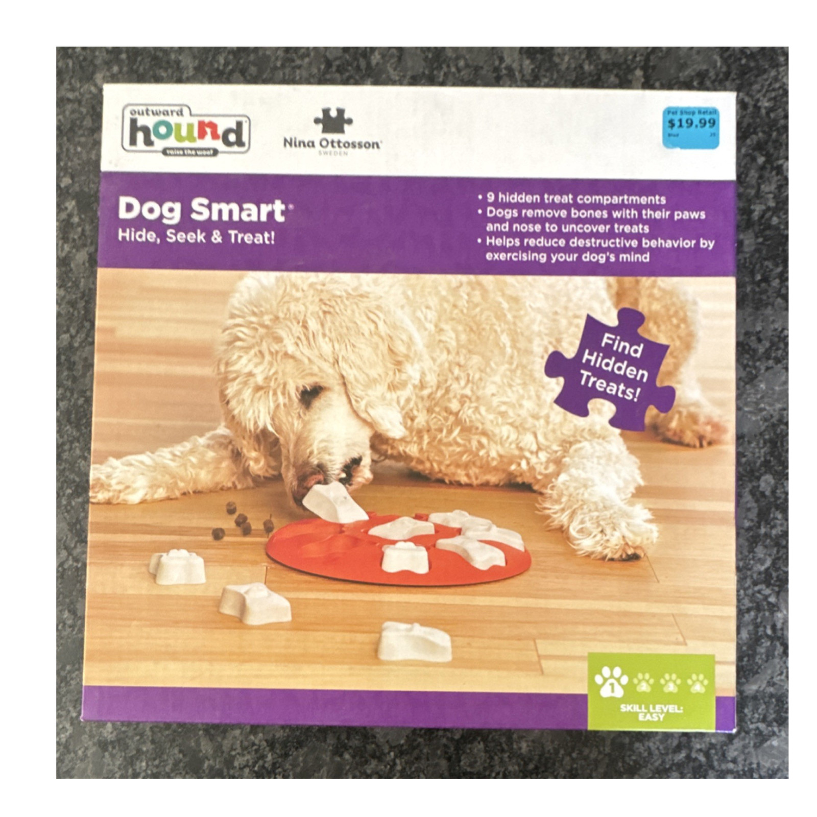 Outward Hound Dog Smart Puzzle Maze Treat Dispensing Toy Easy Clean BPA Free