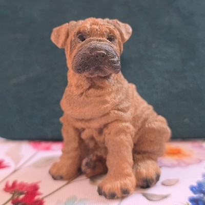 Castagna Shar Pei Dog Figurine Small Brown Fair 1988 Puppy Italy