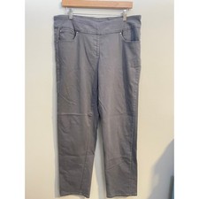 Ruby Rd Grey Pull On Stretch Pants Wide Waistband Pockets Trousers Size 14