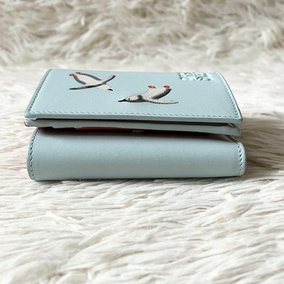 LOEWE x Suna Fujita Penguin Tri-Fold Wallet Blue Leather Compact