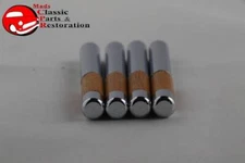 Chrome Walnut Color Tube Door Lock Latch Knobs Custom Truck Hot Rat Street Rod