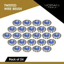 24Pcs Wheel Wire Brush 4-Inch (4" Twisted/Knotted)  5/8"-11 UNC Angle Grinder