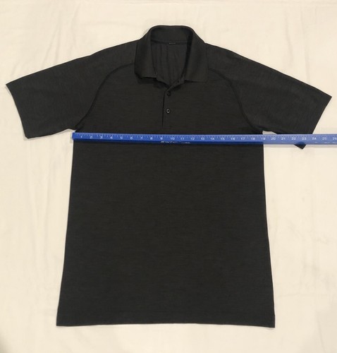 Lululemon Stretch Your Head Shirt Men’s Medium Dark Gray Golf Polo Performance - Imagen 3 de 7