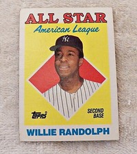 BASEBALL CARD 1987 TOPPS ALL STAR WILLIW RANDOLPH 2ND BASE YANKEES CARD #387 BC2